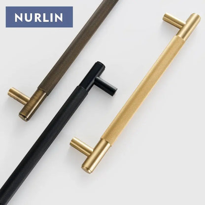 Nurlin Brass Door Double Sided Knurled Pull Bar