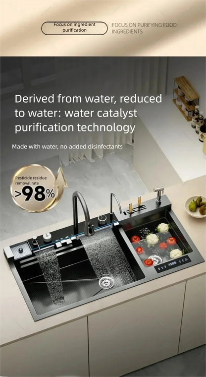 Stainless Steel 100x50cm Large Double Slot Sink Water