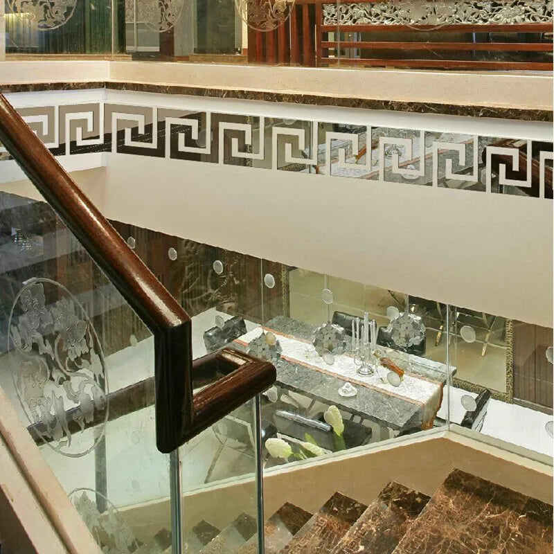10x10cm Building Border Acrylic Wall Mirror Sticker Wall