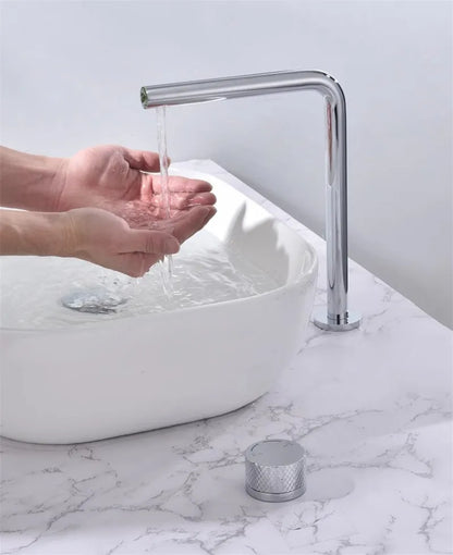Brushed Gold Bathroom Faucet Two Holes Gun Grey