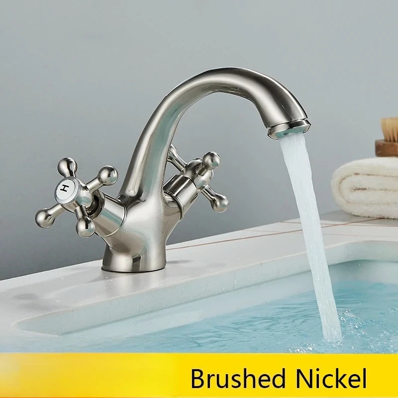 Senlesen Antique Faucet Bathroom Basin Faucet Two Handles