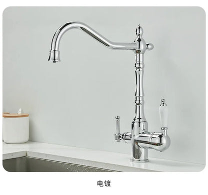 Antique Waterfilter Tap Faucet Gold Mixer Drinking Purify