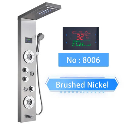 Shinesia Led Shower Panel Waterfall Rain Digital Display
