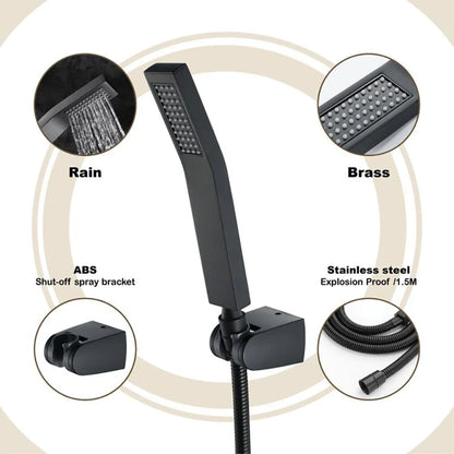 Wall Mount Bathroom Hand Held Rainfall Shower High