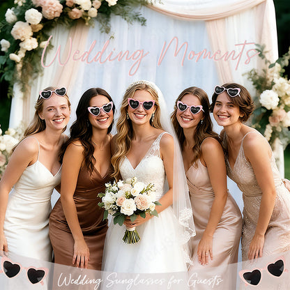 12-100pcs Wedding Sunglasses Guests Heart Shaped Sunglasses
