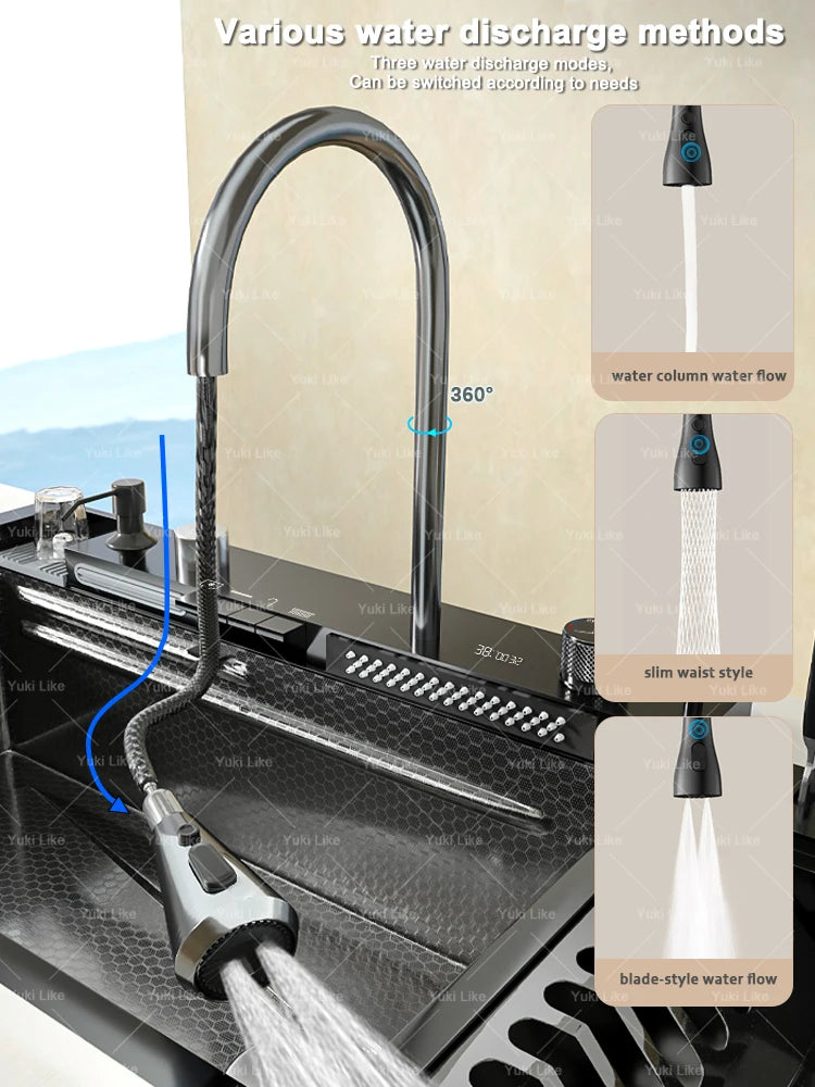 Stainless Steel Waterfall Sink Various Styles Sinks Digital