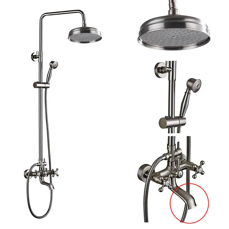 Bathroom Shower Faucet Brass Rainfall Shower Mixer Tap