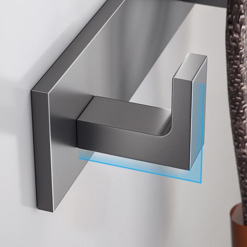 Bathroom Hardware Robe Hooks Matte Black/Gun Grey Color