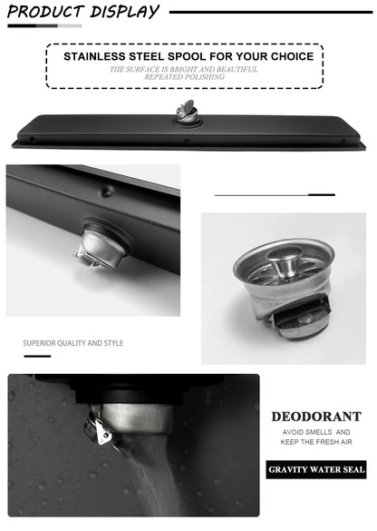 304 Stainless Steel Bathroom Drain Brushed Rose Gold