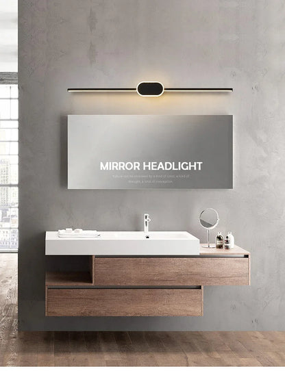 Modern Luxury Bathroom Wall Lamp Black White Aluminum