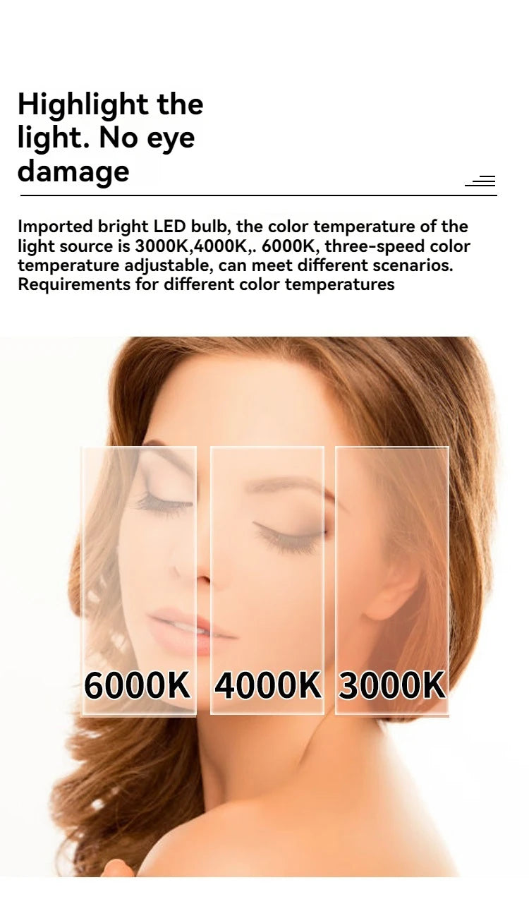 European Square Mirror Hollywood Makeup Mirror Light Bulb