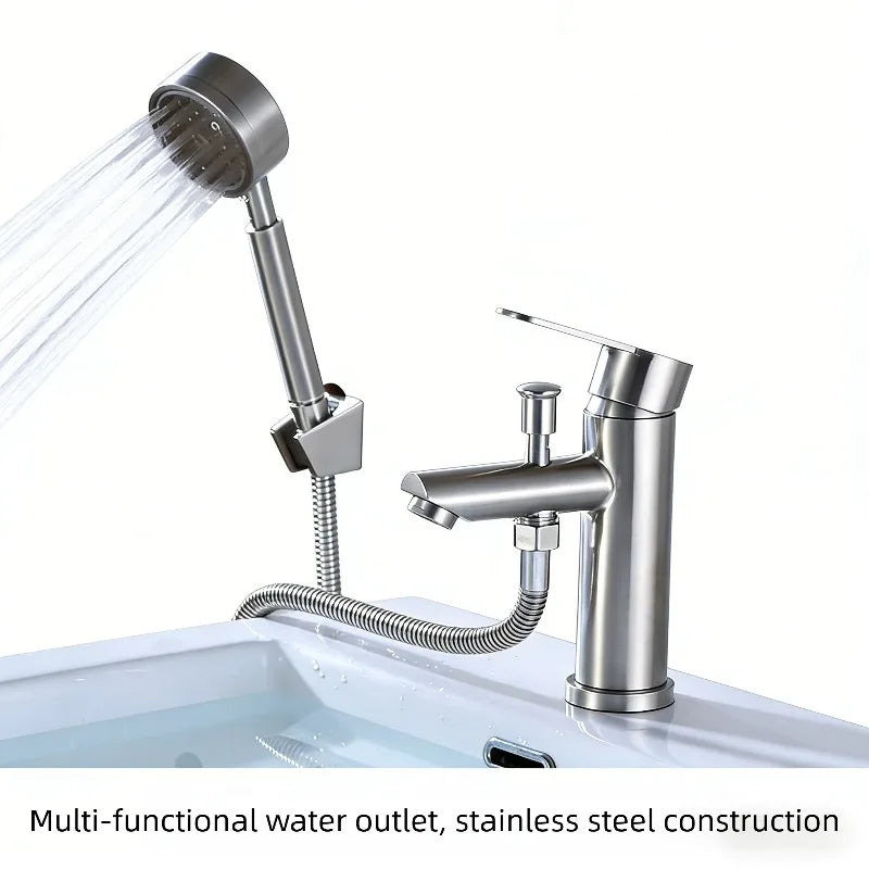 Cold Water Bathroom Basin Faucet Shower Head Shampoo