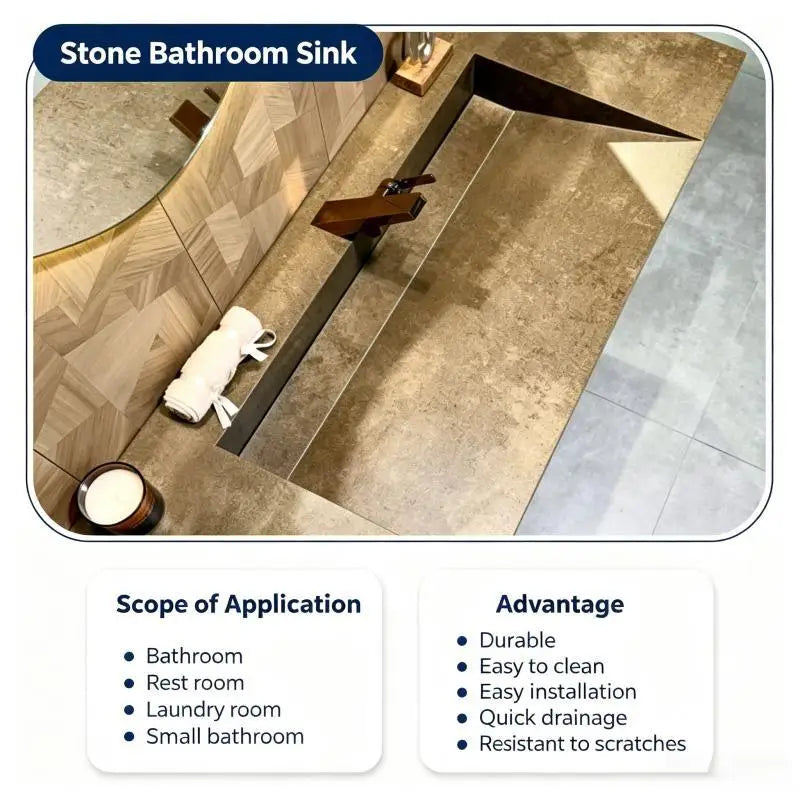 Any Size Custom Medieval Style Marble Sink Bathroom