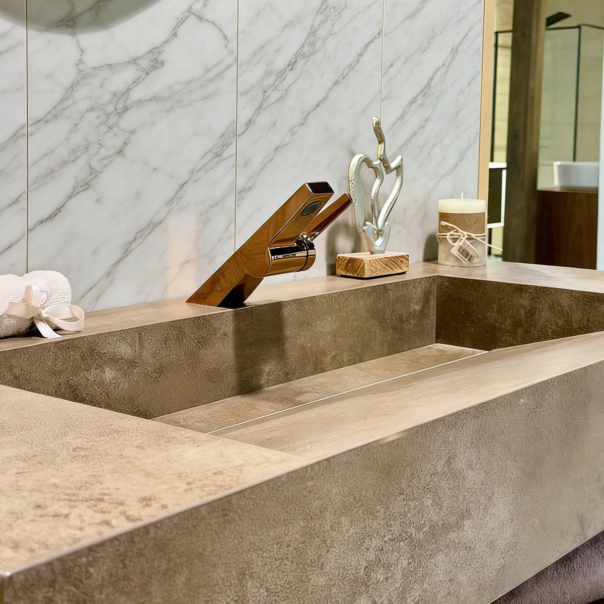 Any Size Custom Medieval Style Marble Sink Bathroom