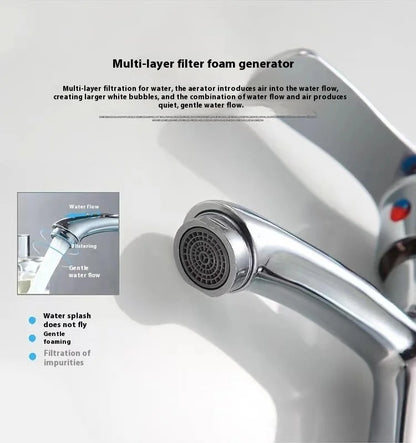 Bathroom Sink Faucet Cold Function Accessory Setsilver Basin