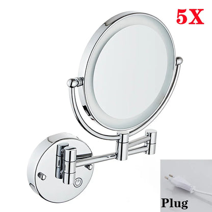 Brushed Gold Led Folding Touch Bathroom Mirrors Of