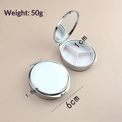 Multi Compartment Mini Jewelry Display Case Mirror Storage