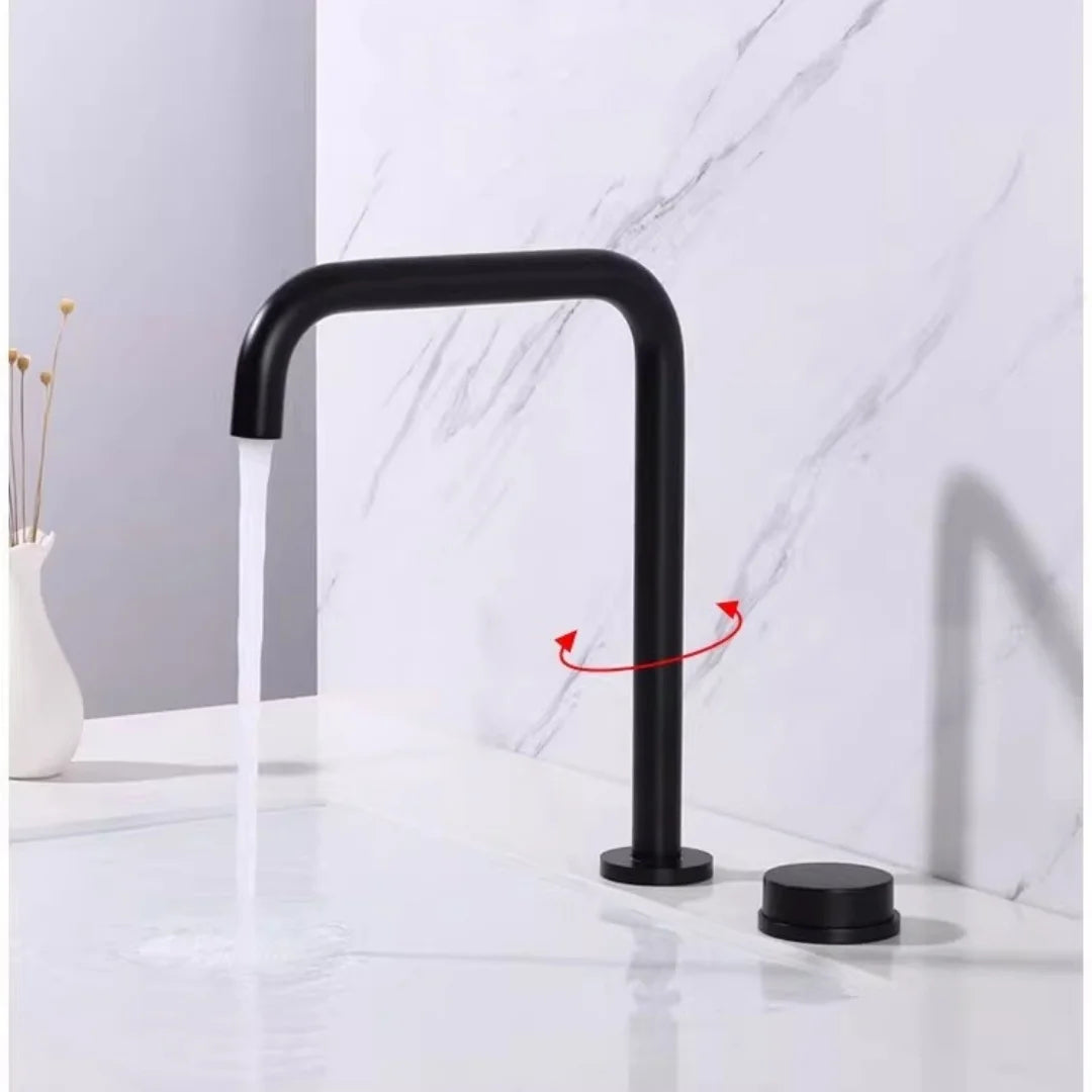 Brushed Gold Basin Faucet Nickel Sink Faucet Two