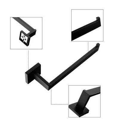 Bathroom Matte Black Wall Shelf Toilet Roll Paper