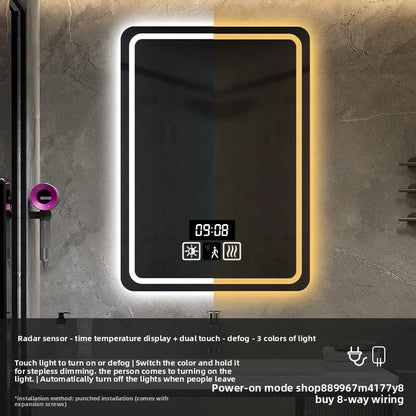 Hotel Bathroom Mirror Square Smart Led Bathroom Light