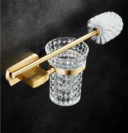 Brushed Gold Bathroom Towel Rack Paper Holder Toilet