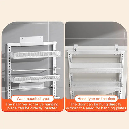 6-Tier Over Door Pantry Organizer Adjustable Metal Hanging