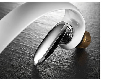 Creative Bathroom Sink Faucet Tap White Brass Wash