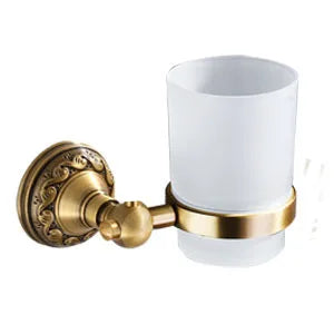 Antique Brass Aluminium Bathroom Robe Hook Paper Holder