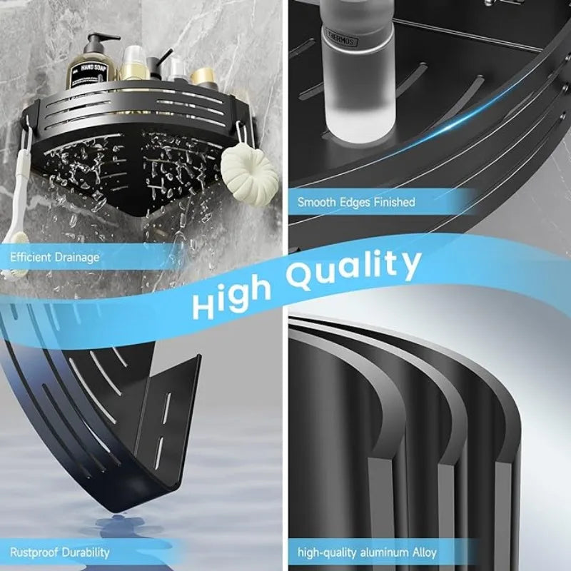 Corner Shower Caddy Adhesive Drilling Installation Options