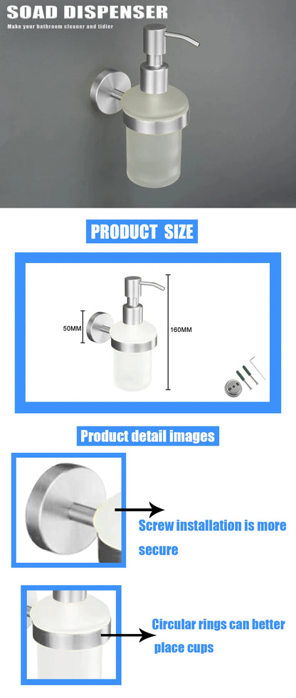 Brushed Nickel Bathroom Wall Mount Bath Shelf Robe