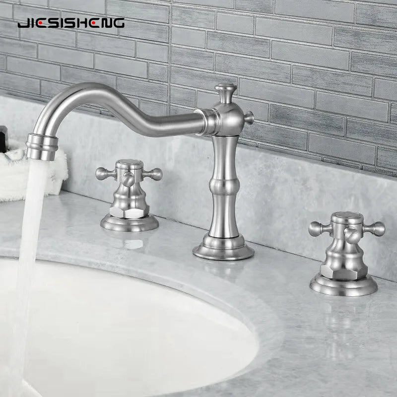 Widespread Bathroom Sink Faucet Hole Deck Mounted Dual