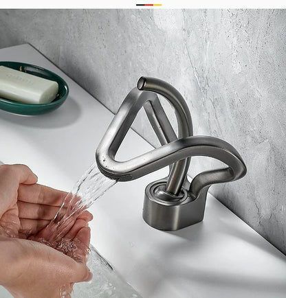 Faucet Bathroom Hollow Out Design Waterfall Basin Mixer
