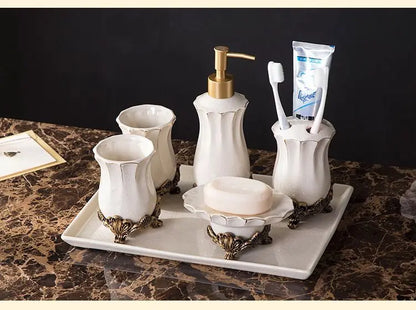 European-Style White Porcelain Lotion Bottle Rinsing Cup