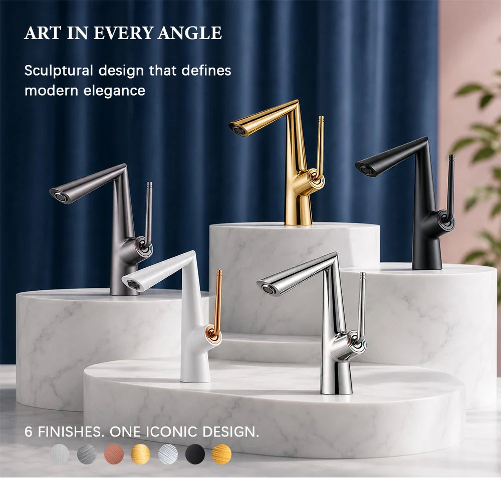 Solid Brass Basin Faucet Deck Mounted Bathroom Faucet