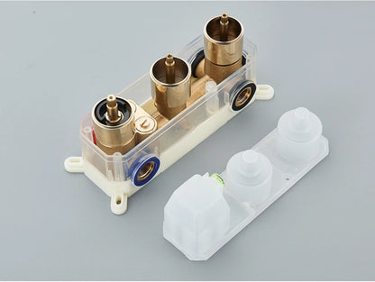 Brushed Gold Thermostatic Shower Mixer Valve Brass 3-Ways