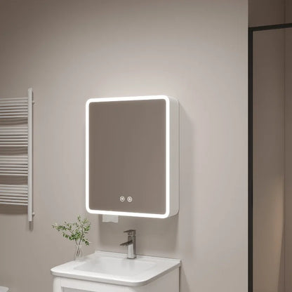 Smart Corner Round Space Aluminum Mirror Cabinet Wall