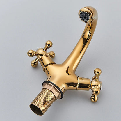 Deck Install Antique Brass Basin Faucet Bathroom Basin