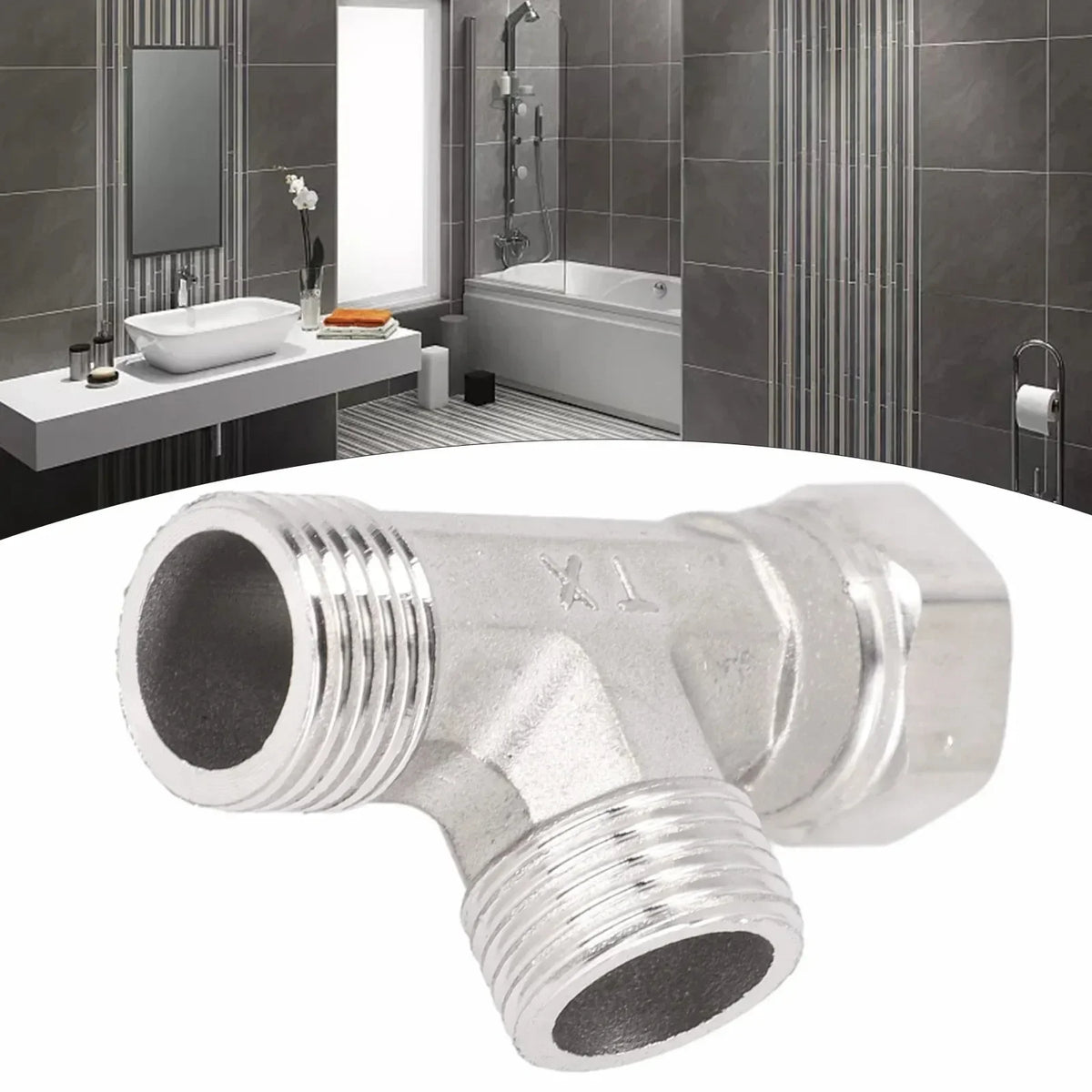 G1/2 Way T-Adapter Bathroom Shower Faucet Water Splitter