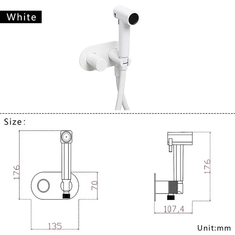 Brass Wall Mount Toilet Bidet Sprayer Faucet Cold