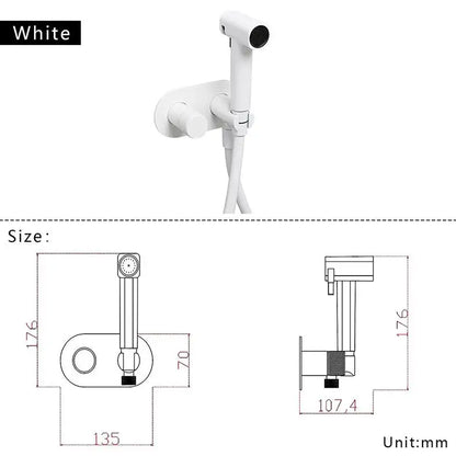 Brass Wall Mount Toilet Bidet Sprayer Faucet Cold