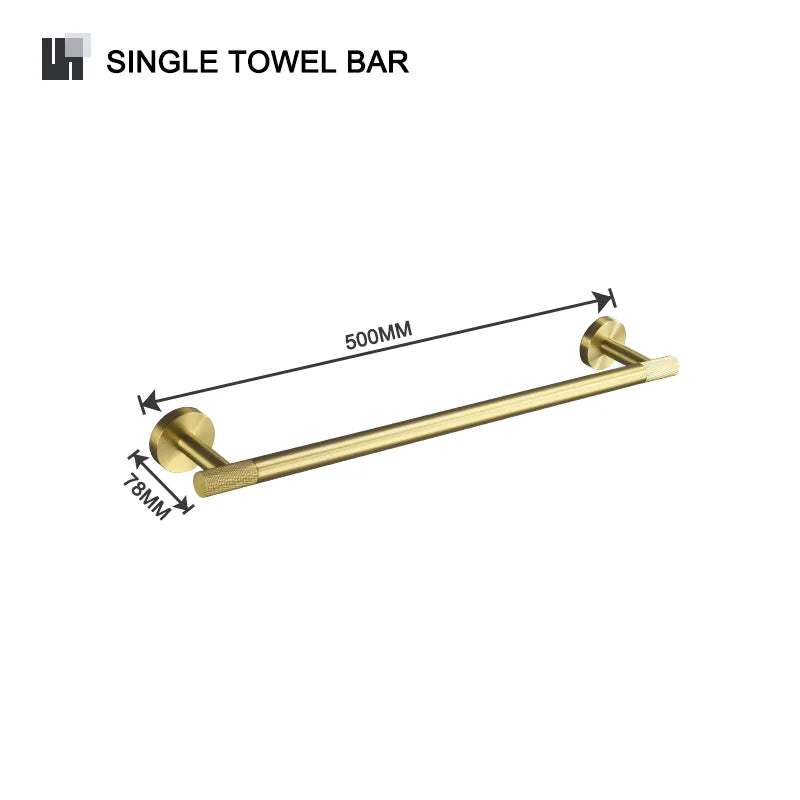 Brushed Gold Towel Bar Toilet Seat Rack Robe