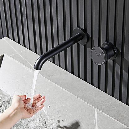 Luxury Brushed Gold In-Wall Brass Bathroom Basin Faucet