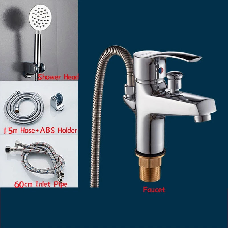 Basin Faucet Bathroom Bathtub Shower Faucet Handheld Shower