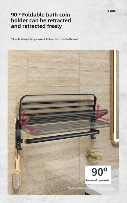 Foldable Towel Rack - No Drill Bathroom Space