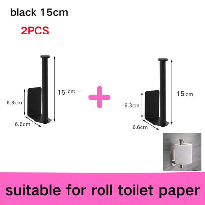 Adhesive Toilet Paper Holder Wall Mount Bathroom Silver