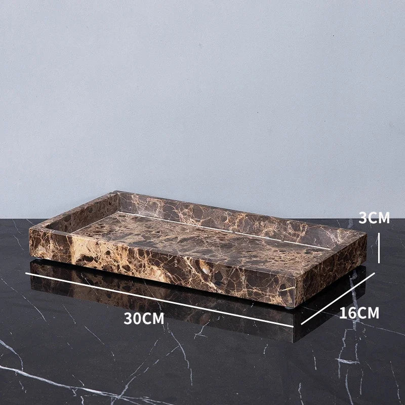 Dark Natural Marble Bathroom Brown Luxury Toothbrush Holder