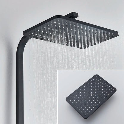 Black Thermostatic Lcd Shower Faucet Temperature Display Rainfall