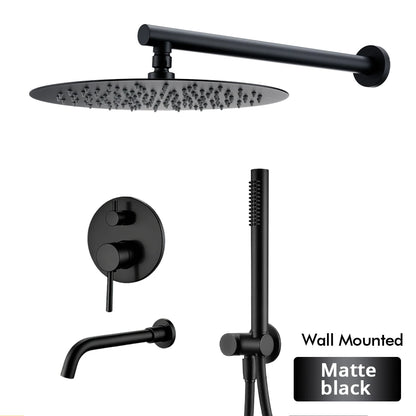 Bathroom Faucet Shower Mixer Tap Spout Black Solid