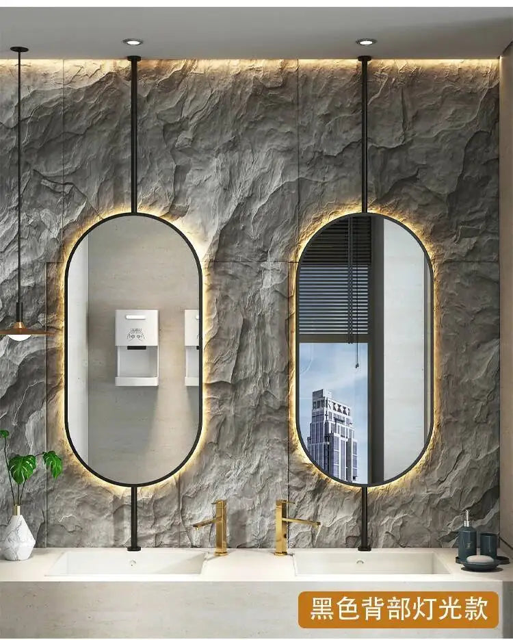 Size60x90cm Ceiling Oval Hanging Mirror Modern Simple Decoration