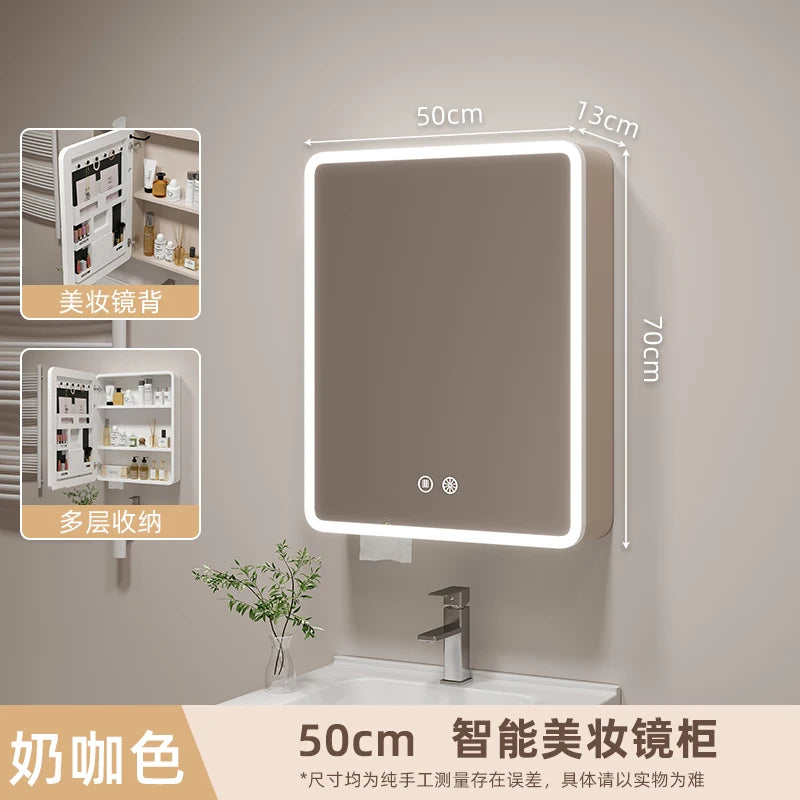Smart Corner Round Space Aluminum Mirror Cabinet Wall